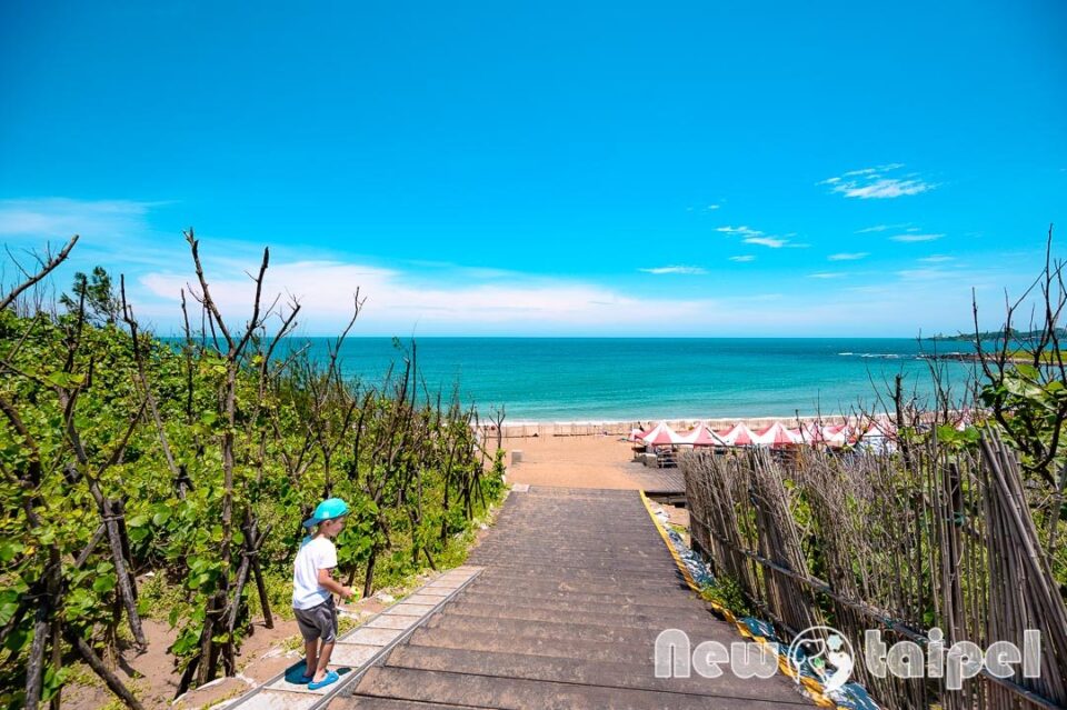 新北石門景點〡白沙灣〡北部親子海水浴場, 夏日消暑好去處, 暑假TOP1戲水點, 豹豹咖啡來一杯, 北海岸遊憩探索館
