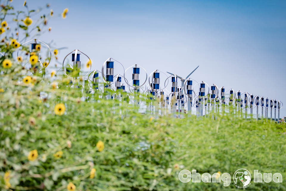 彰化芳苑景點〡王功小型風力發電廠〡藍天使的魔法棒,數大就是美的呈現,網美教主別錯過