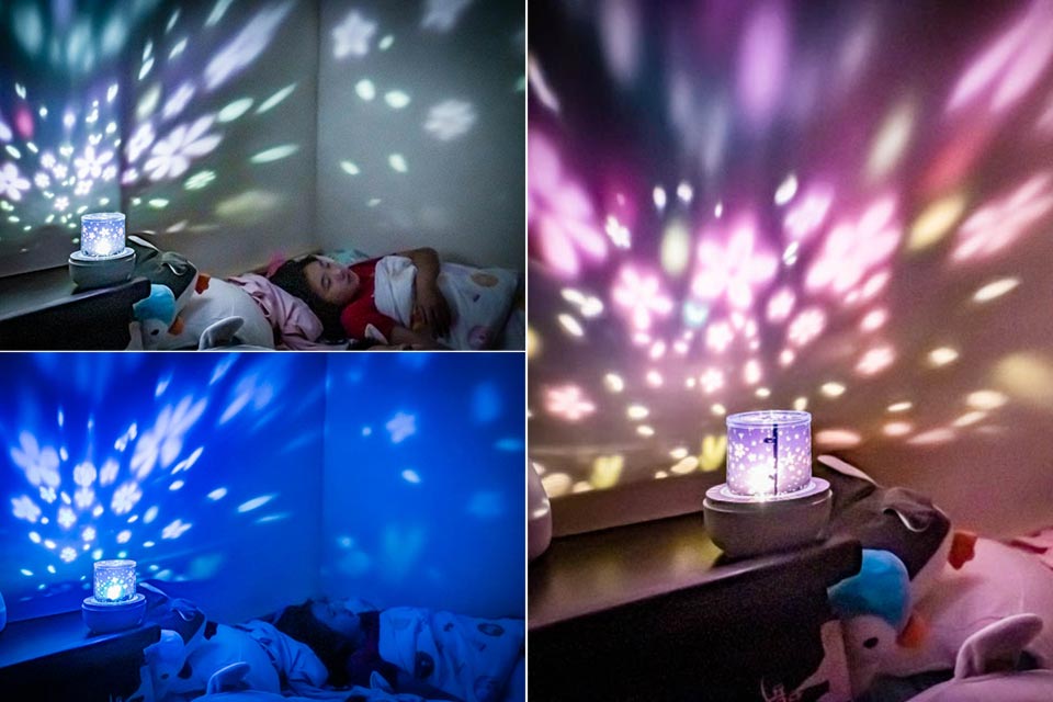 在家玩什麼〡甜夢星空投影小夜燈〡八種可調式輕音, 三種情境幻燈片, 三種顏色模式, 營造氣氛的秘密武器