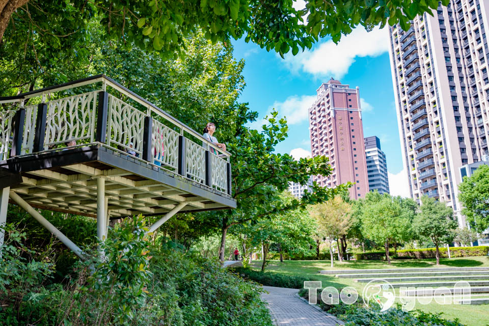 桃園市區景點〡風禾公園〡桃園最長滾輪溜滑梯, 兒童遊戲場安全鋪面大更新, 盡情奔跑大草皮, 遮陽沙坑開玩囉, 綠蔭休閒步道