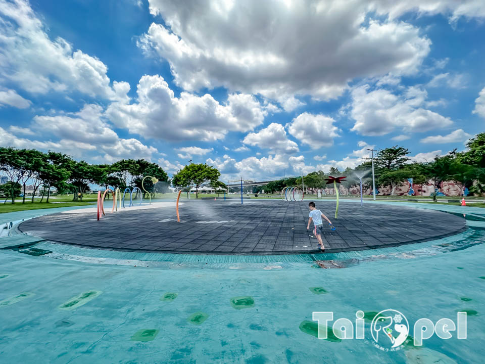 台北中山景點〡大佳河濱公園戲水區〡八款造型灑水裝置, 溫和不刺激兒童戲水區, 海洋生物共融遊戲場