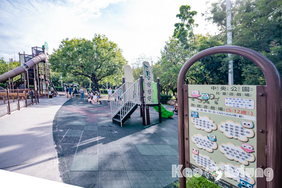 高雄前金景點〡高雄中央公園〡捷運站前綠地公園, 貓頭鷹遊戲場, 景觀湖觀察生態, 假日野餐好地點, 還有夏日戲水區, 滑草場溜一波