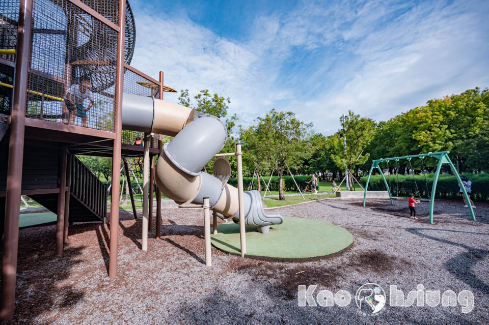 高雄前金景點〡高雄中央公園〡捷運站前綠地公園, 貓頭鷹遊戲場, 景觀湖觀察生態, 假日野餐好地點, 還有夏日戲水區, 滑草場溜一波