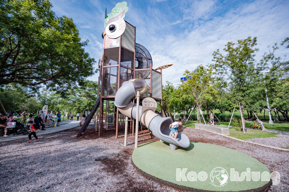 高雄前金景點〡高雄中央公園〡捷運站前綠地公園, 貓頭鷹遊戲場, 景觀湖觀察生態, 假日野餐好地點, 還有夏日戲水區, 滑草場溜一波