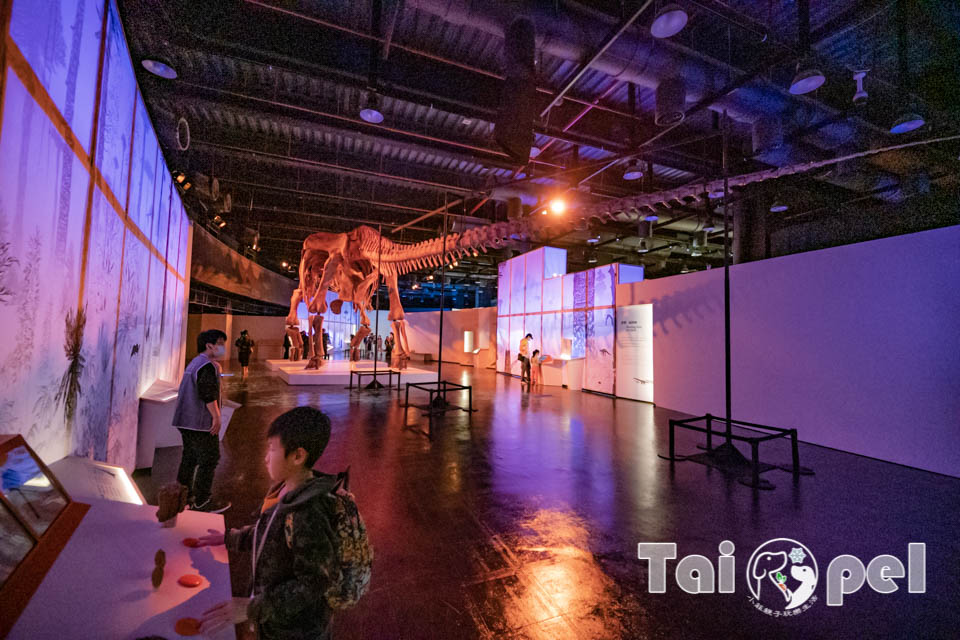 台北士林景點〡國立臺灣科學教育館〡史前巨獸泰坦恐龍展, 陸上霸主甦醒了, 超酷恐龍餵食體驗, 37公尺泰坦巨龍骨骼, 恐龍闖關小遊戲