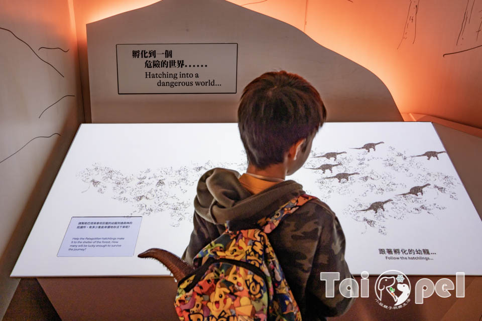 台北士林景點〡國立臺灣科學教育館〡史前巨獸泰坦恐龍展, 陸上霸主甦醒了, 超酷恐龍餵食體驗, 37公尺泰坦巨龍骨骼, 恐龍闖關小遊戲