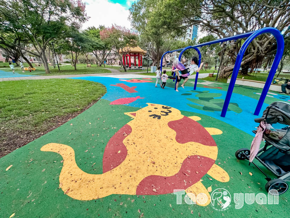 桃園平鎮景點〡廣仁公園〡貓狗大戰遊戲場, 小動物花園嬉戲, 貓咪沙池玩沙樂, 特色親子公園