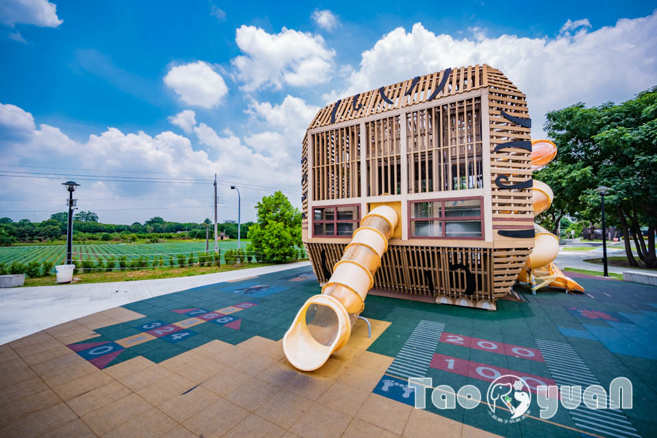 雲林虎尾景點〡虎尾632高地公園〡虎尾632親水公園, Q萌虎爺特色遊戲場, 如虎添翼叢林戲水區, 水陸雙享受親子公園