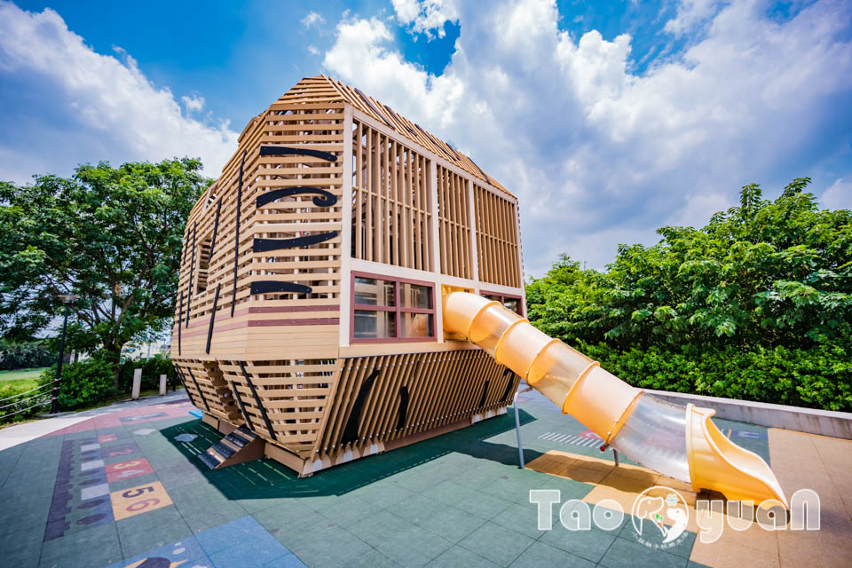 雲林虎尾景點〡虎尾632高地公園〡虎尾632親水公園, Q萌虎爺特色遊戲場, 如虎添翼叢林戲水區, 水陸雙享受親子公園