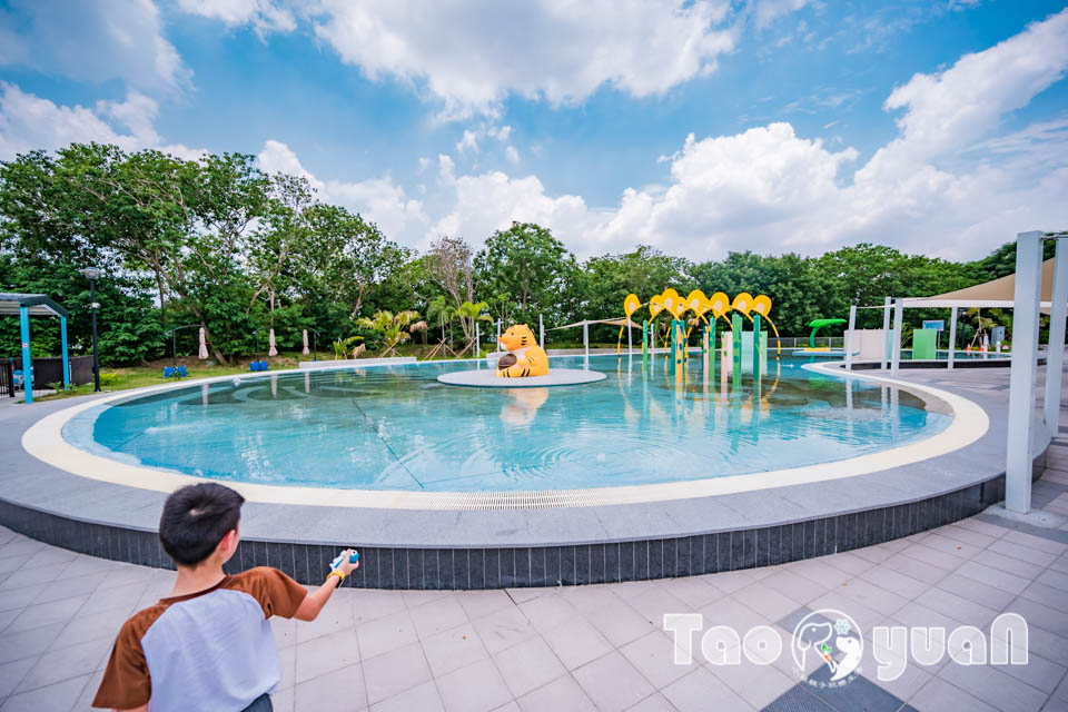 雲林虎尾景點〡虎尾632高地公園〡虎尾632親水公園, Q萌虎爺特色遊戲場, 如虎添翼叢林戲水區, 水陸雙享受親子公園