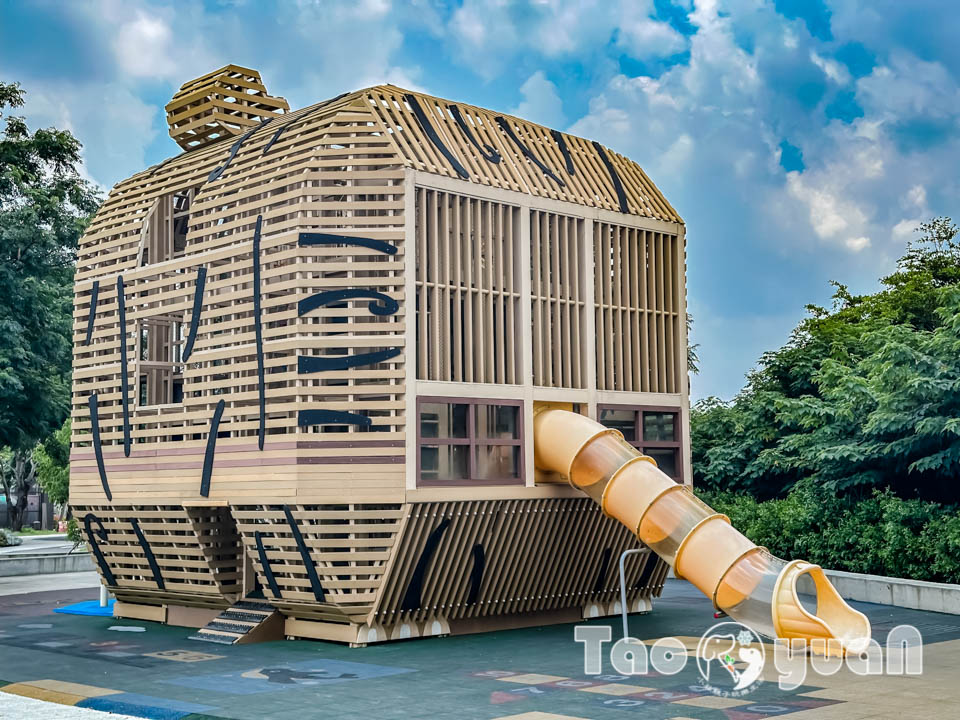 雲林虎尾景點〡虎尾632高地公園〡虎尾632親水公園, Q萌虎爺特色遊戲場, 如虎添翼叢林戲水區, 水陸雙享受親子公園