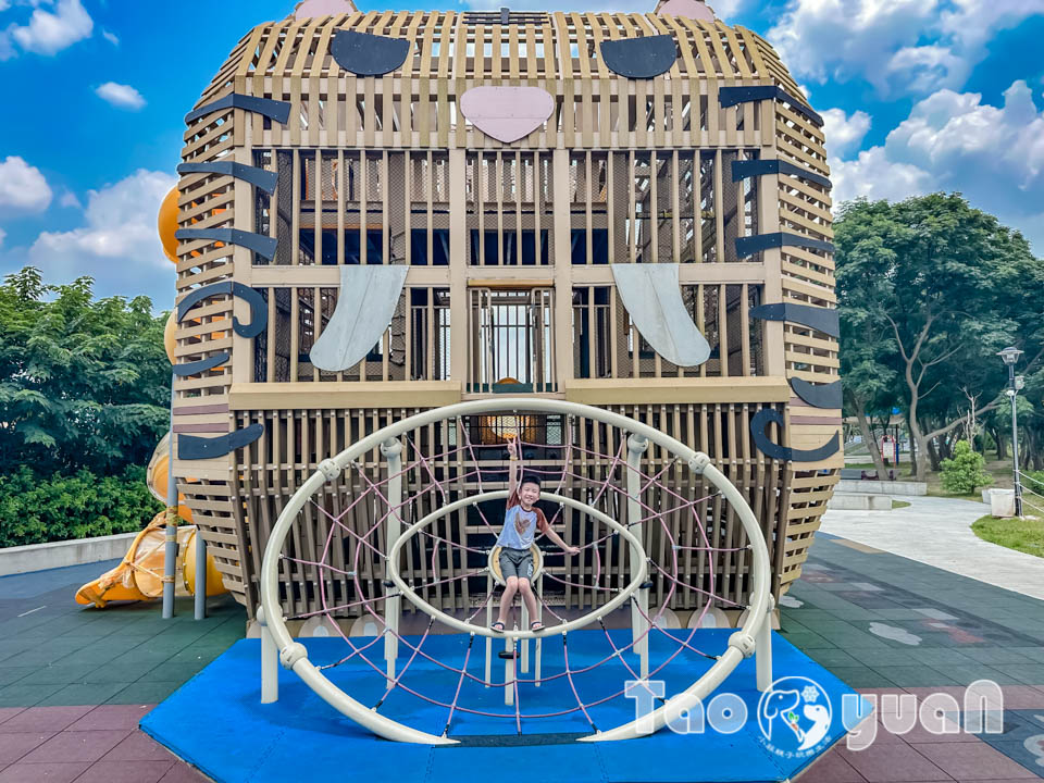 雲林虎尾景點〡虎尾632高地公園〡虎尾632親水公園, Q萌虎爺特色遊戲場, 如虎添翼叢林戲水區, 水陸雙享受親子公園