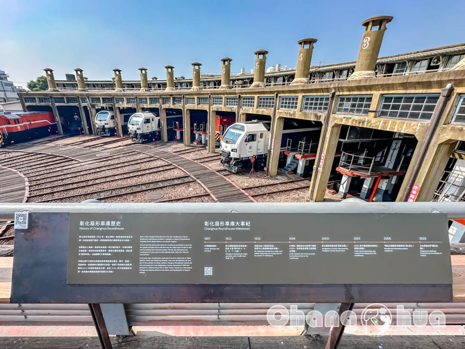 IMG_1859 彰化市區景點〡彰化扇形車庫〡百年歷史文化遺跡, 12根煙囪的輝煌, 觀景台視角欣賞360度調車轉盤, 湯瑪士提茅斯機房經典重現, 鐵道火車迷必追點