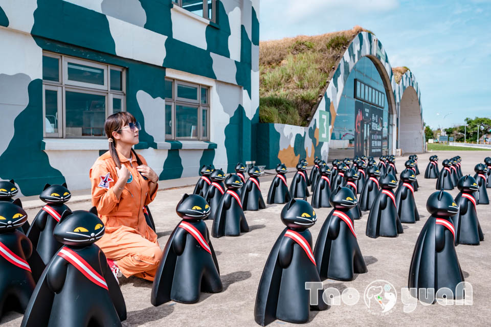 DSC_0045 桃園大園景點〡航空城博物館園區〡戀戀家園記住家的模樣, 帥氣十足的黑貓軍團守衛隊 ,免門票探索機庫與警戒室, 05機堡公園