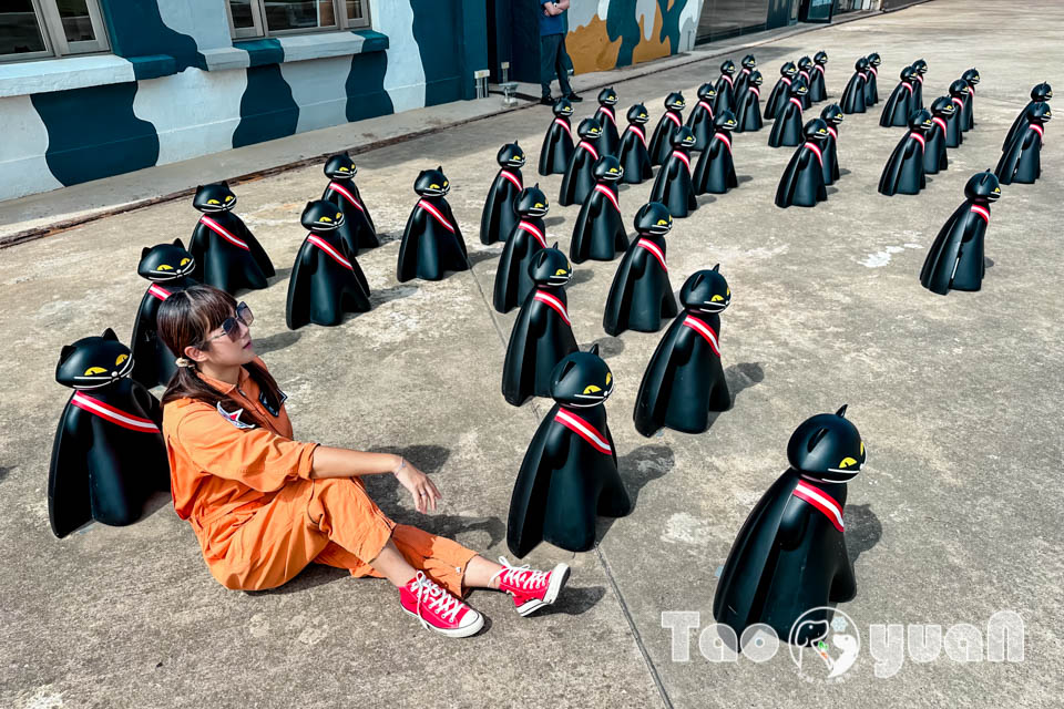 IMG_2393 桃園大園景點〡航空城博物館園區〡戀戀家園記住家的模樣, 帥氣十足的黑貓軍團守衛隊 ,免門票探索機庫與警戒室, 05機堡公園