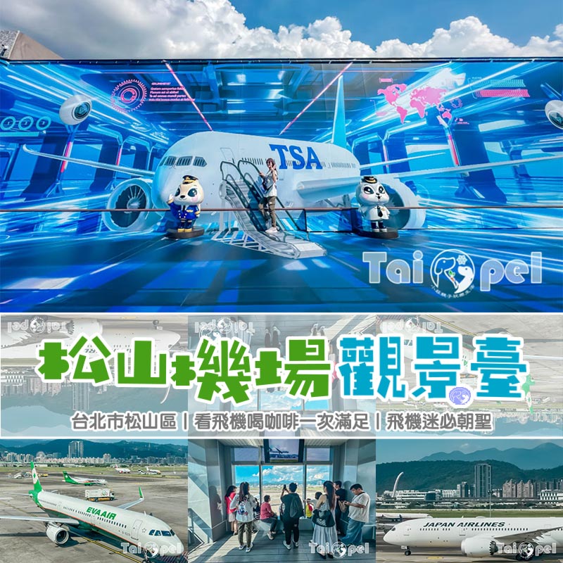 台北松山景點〡松山機場觀景台〡近距離觀察飛機起降, 天空的旅行家日常, 3D飛機彩繪牆美拍一波, 老少咸宜放空景點 @小菲親子玩樂生活