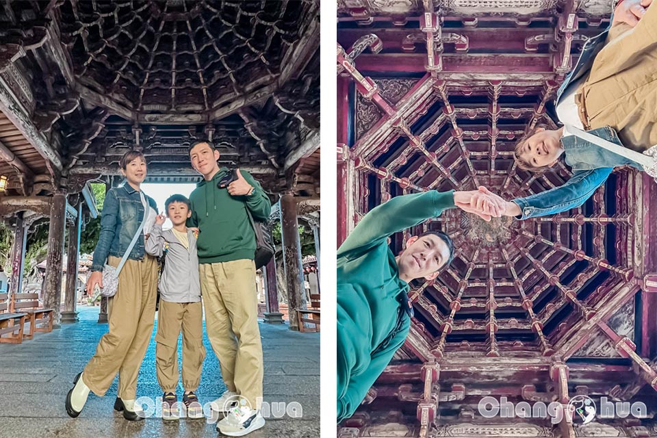 彰化鹿港景點〡鹿港龍山寺〡百年建築國定古蹟, 戲台上的八卦藻井, 匠人雕刻藝術展現, 搭導覽專車聽鹿港故事, 順遊鹿港老街吃美食賞古蹟