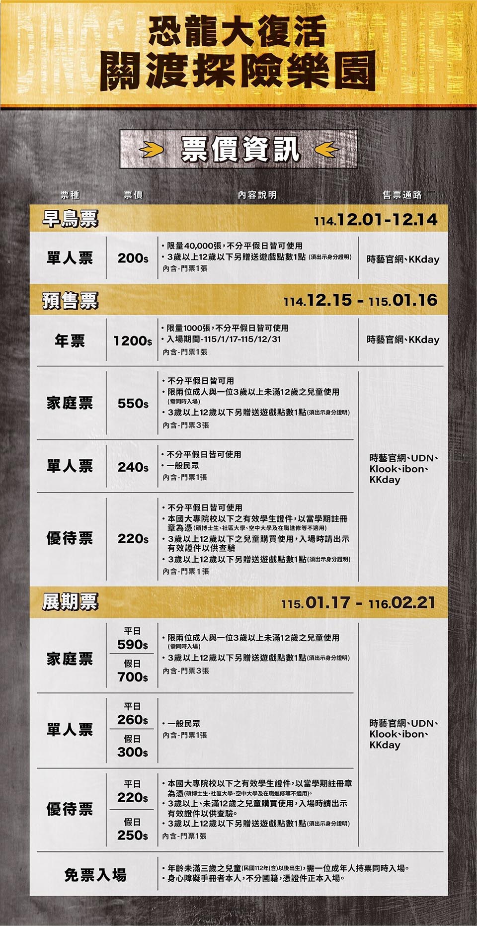 台北北投景點〡關渡恐龍樂園〡關渡探險樂園之恐龍大復活, 2026不龍錯過的冒險, 70隻恐龍擬真上線,化身訓龍師帥一波, 體驗餵恐龍的震撼教育, 4項恐龍互動體驗