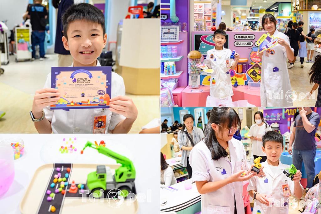 台北信義景點〡UNIQUE史萊姆實驗室〡小小國等你來建造, 感官盆工地玩出新高度, 穿越傳說中的史萊姆任意門, 小小建築師上工探險趣 @小菲親子玩樂生活